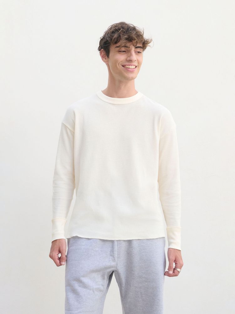 Футболка с длинным рукавом Thermal T, бежевая (неокрашенная), размер L